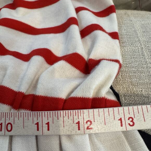 VTG Nautical Dress 10 Red White Candy Stripe Americana Pleated‎ Button Back USA - Picture 9 of 14